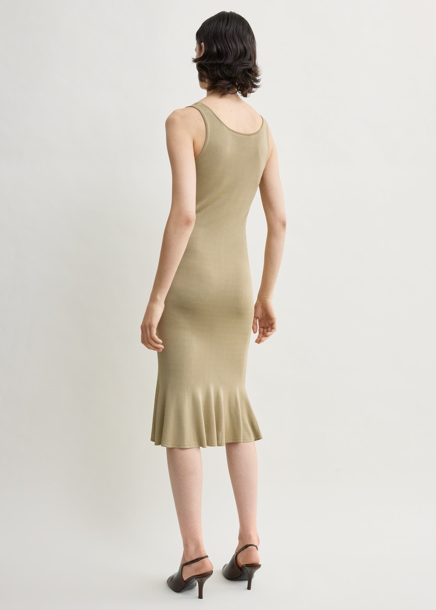 Fluted hem dress desert