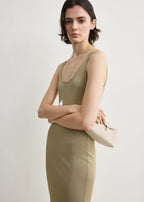 Fluted hem dress desert