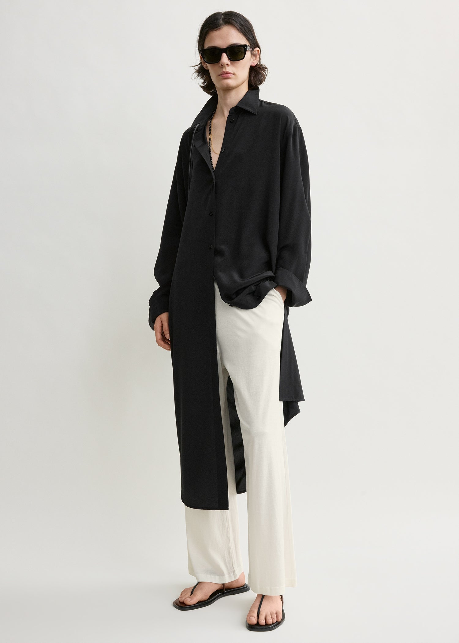 Silk shirtdress black