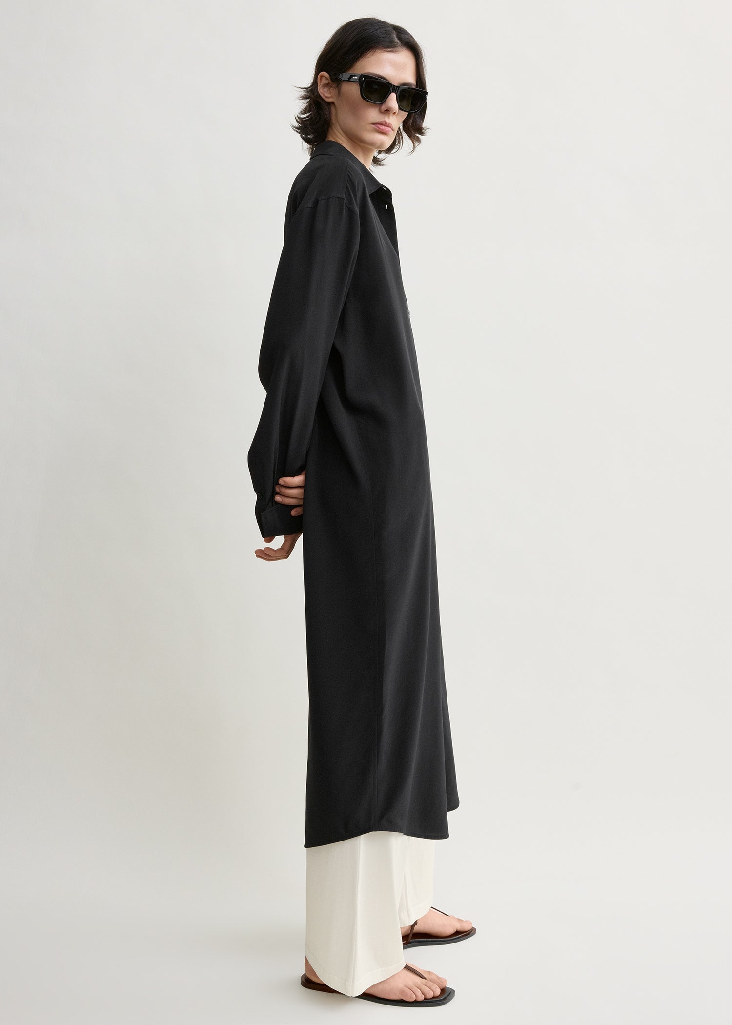 Silk shirtdress black