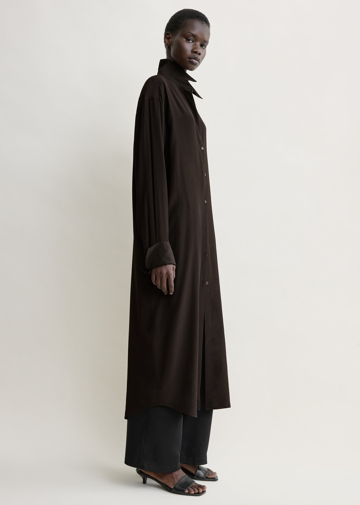 Silk shirtdress brown – TOTEME