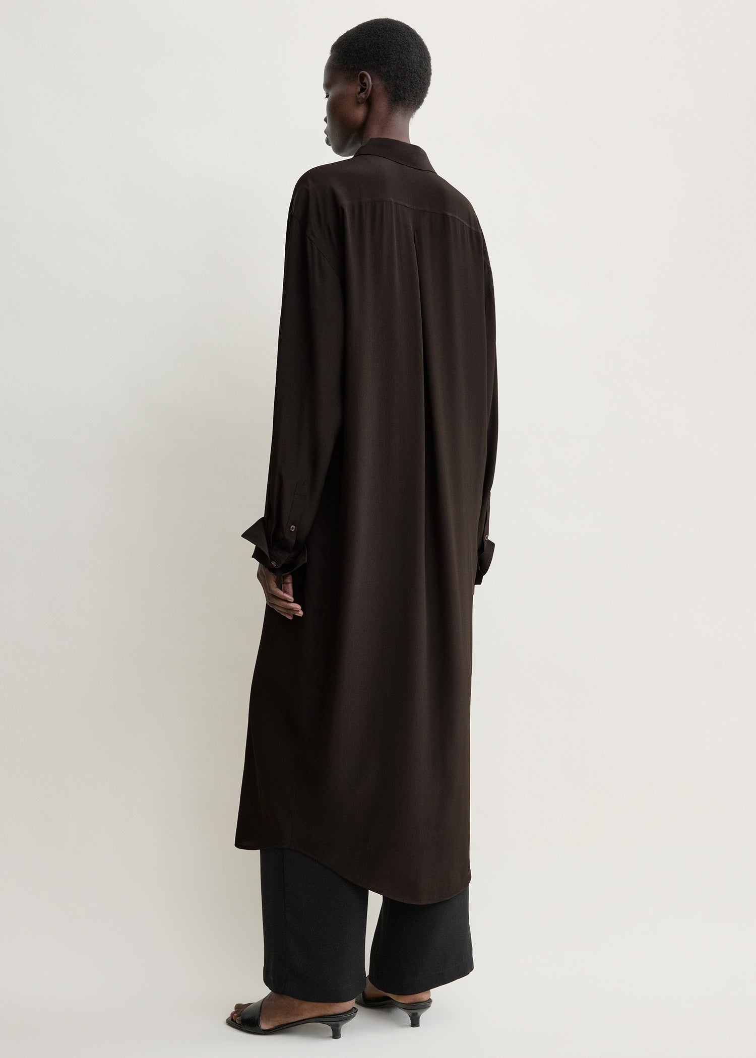 Silk shirtdress brown