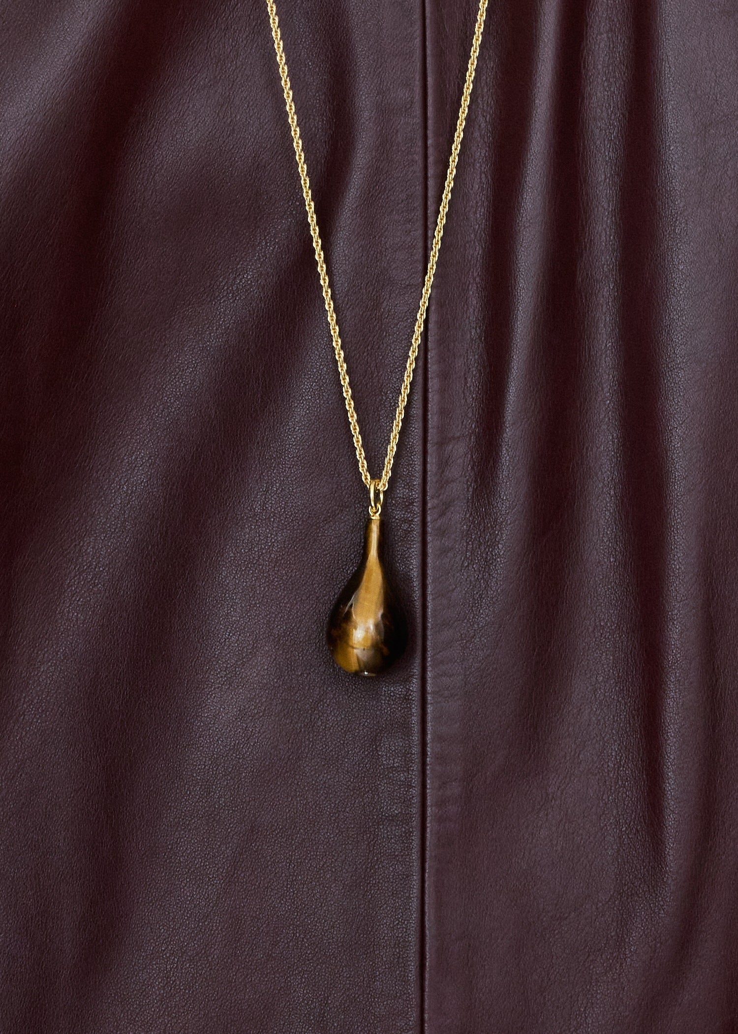 Medium tiger's eye drop necklace tiger's eye/gold