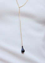 Onyx drop necklace black/gold
