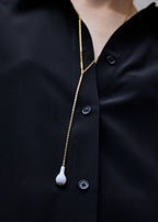 Crystal drop necklace white/gold
