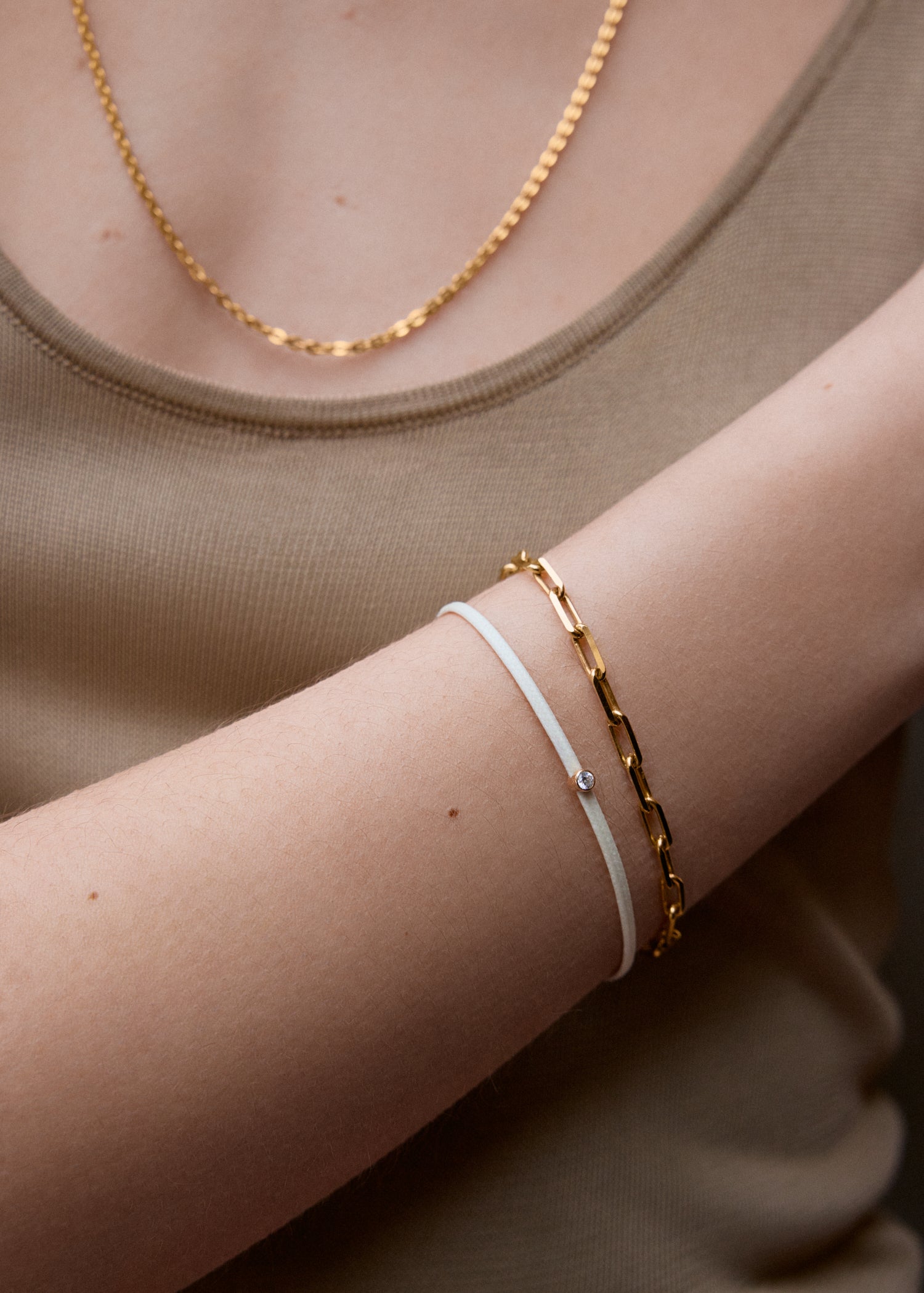 Mini diamond bracelet white/gold