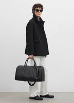 Leather weekender black