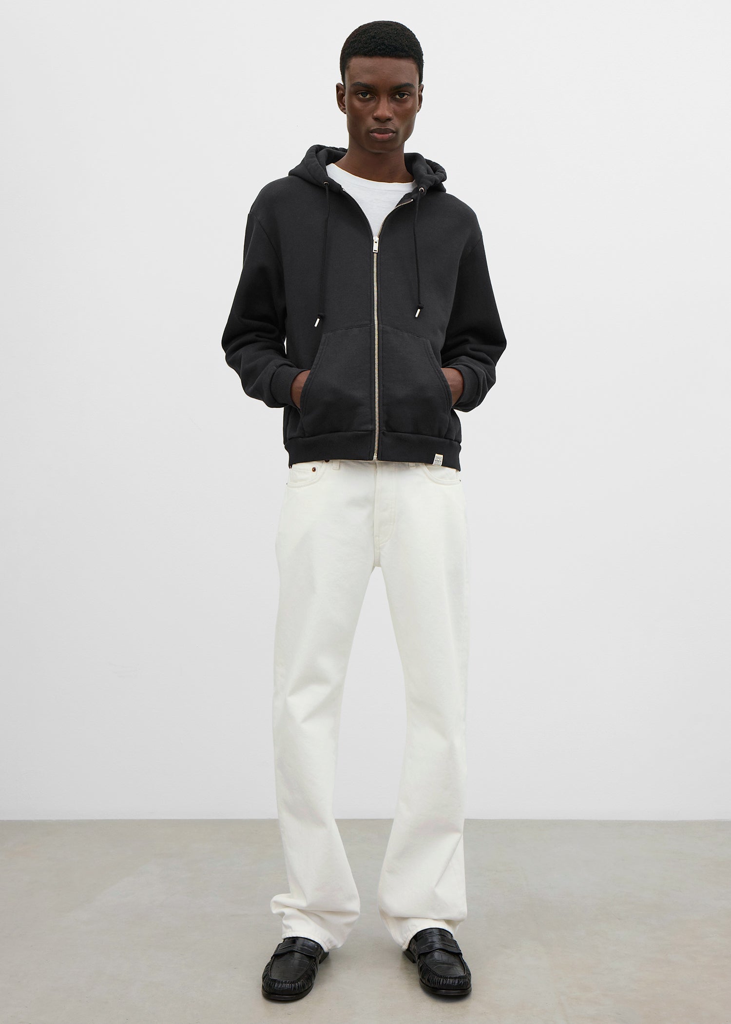 Zip hoodie washed black