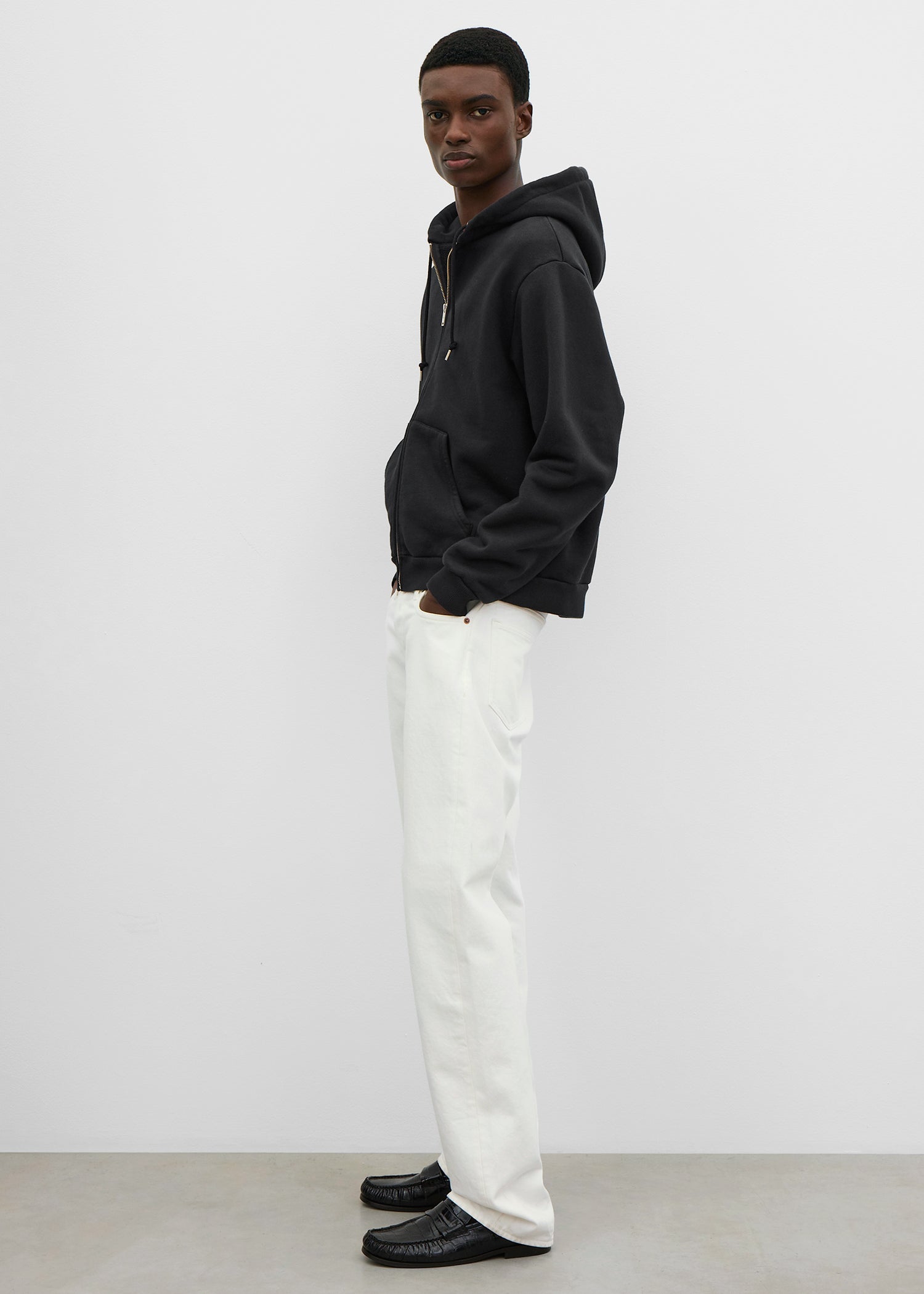 Zip hoodie washed black