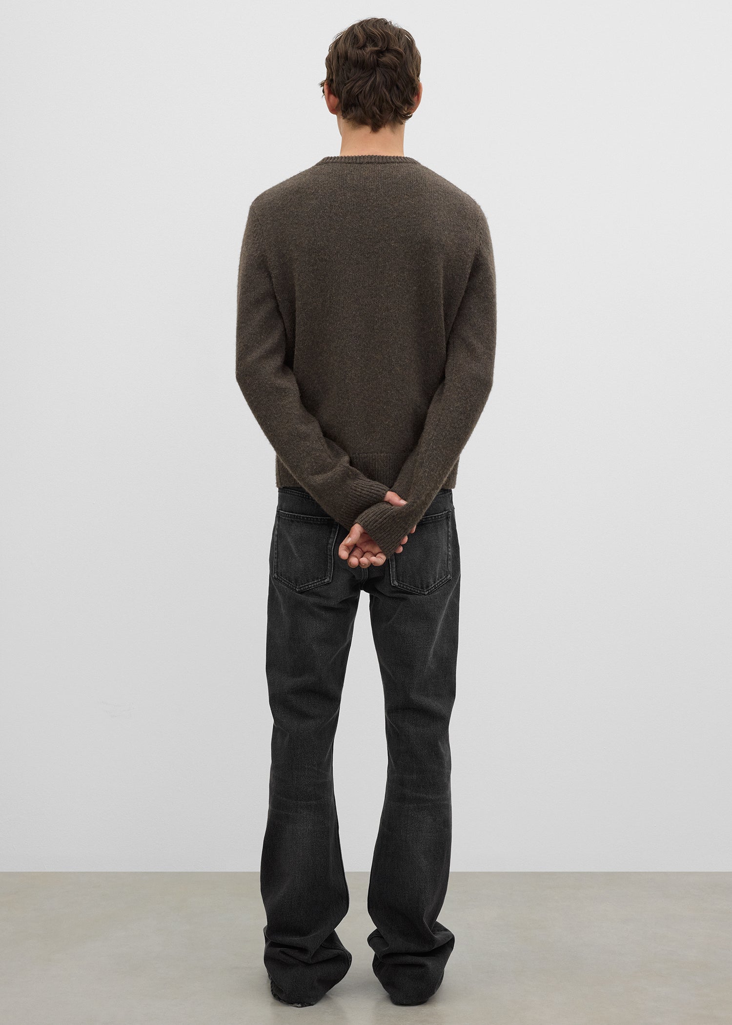 Camel hair crew brown melange
