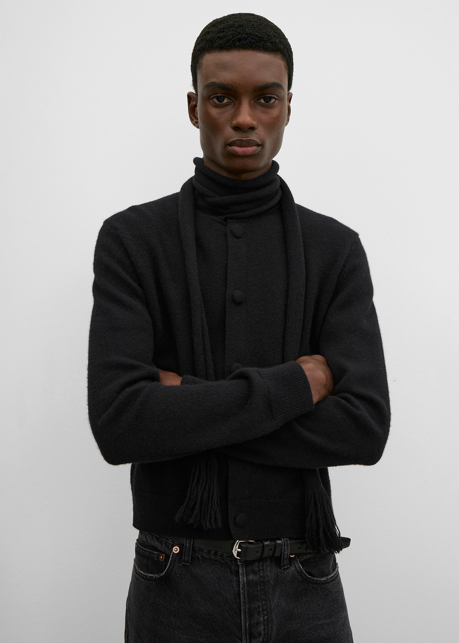 Scarf cardigan black
