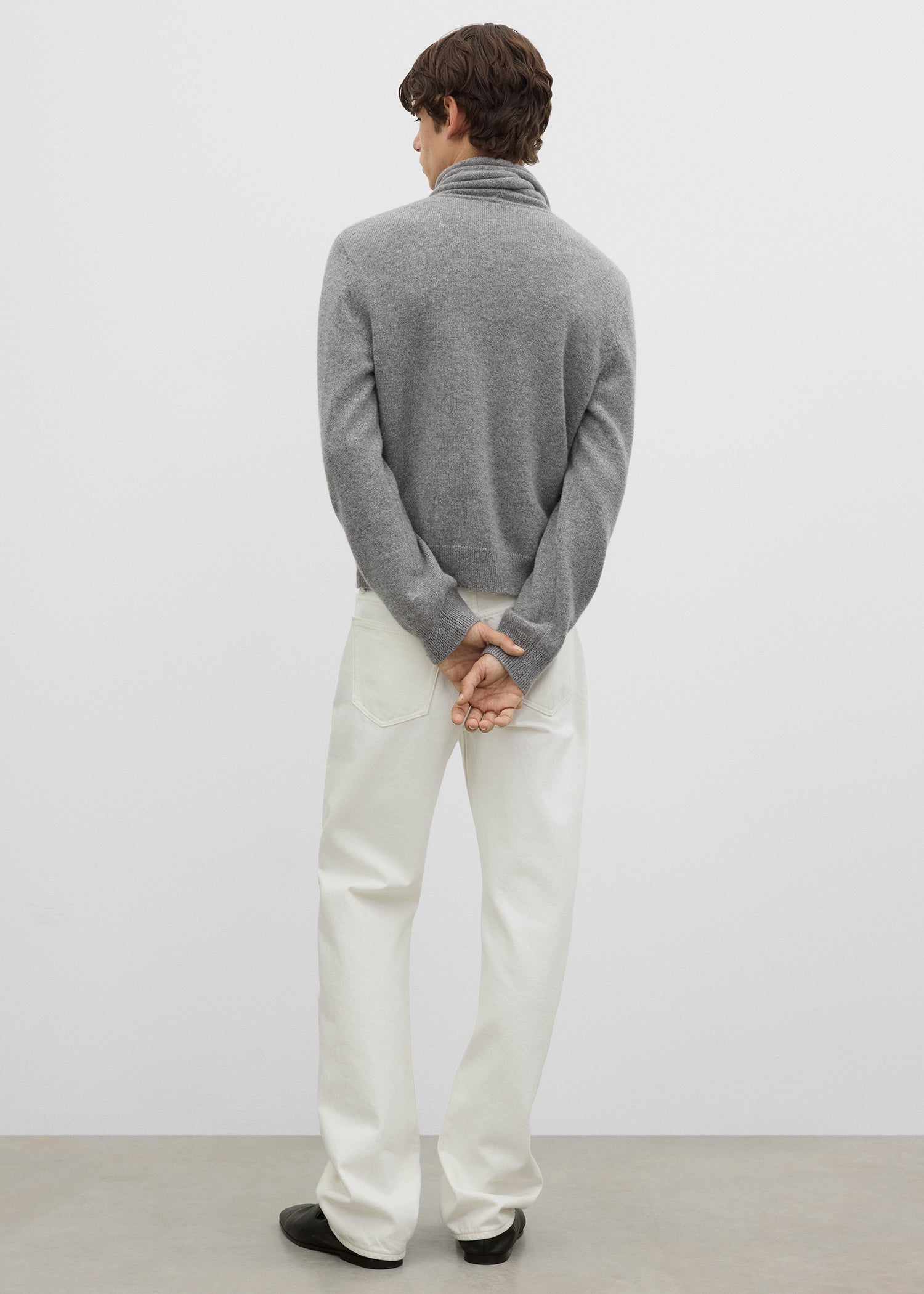 Scarf cardigan grey melange