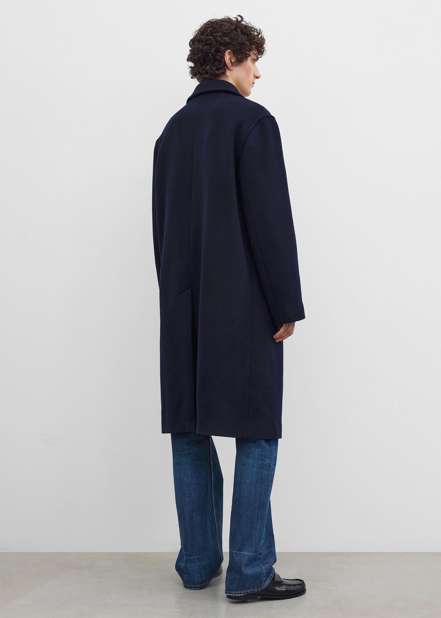 Relaxed doublé coat dark navy