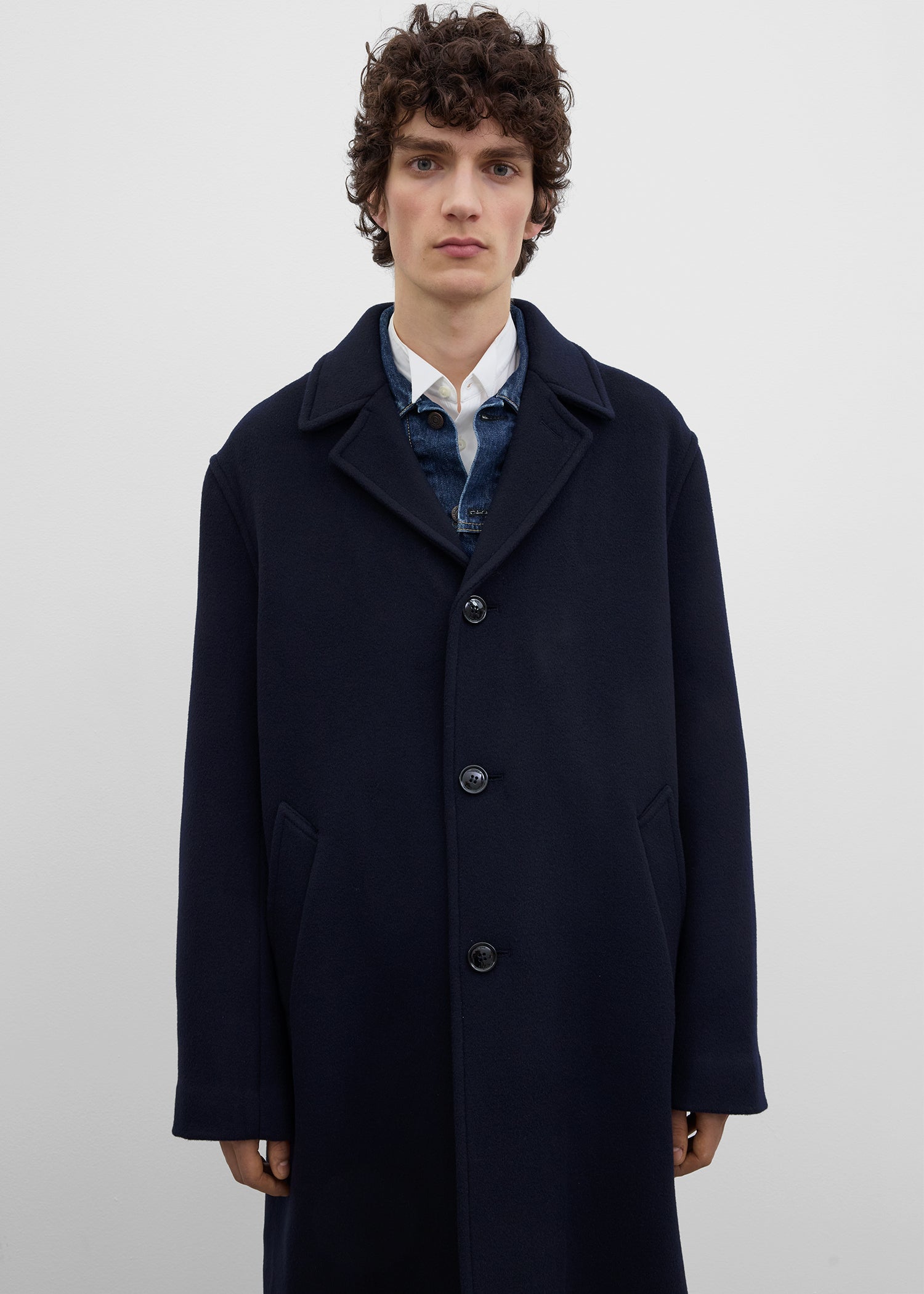 Relaxed doublé coat dark navy