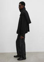 Fringed scarf jacket black