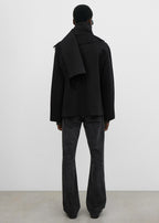 Fringed scarf jacket black