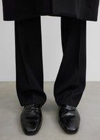 Soft croco-embossed loafers black