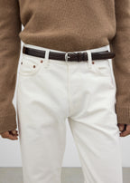 2.5cm classic belt dark brown