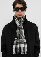 Check scarf white/black