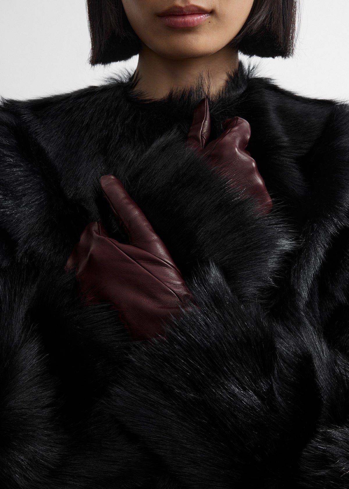 Leather gloves bordeaux
