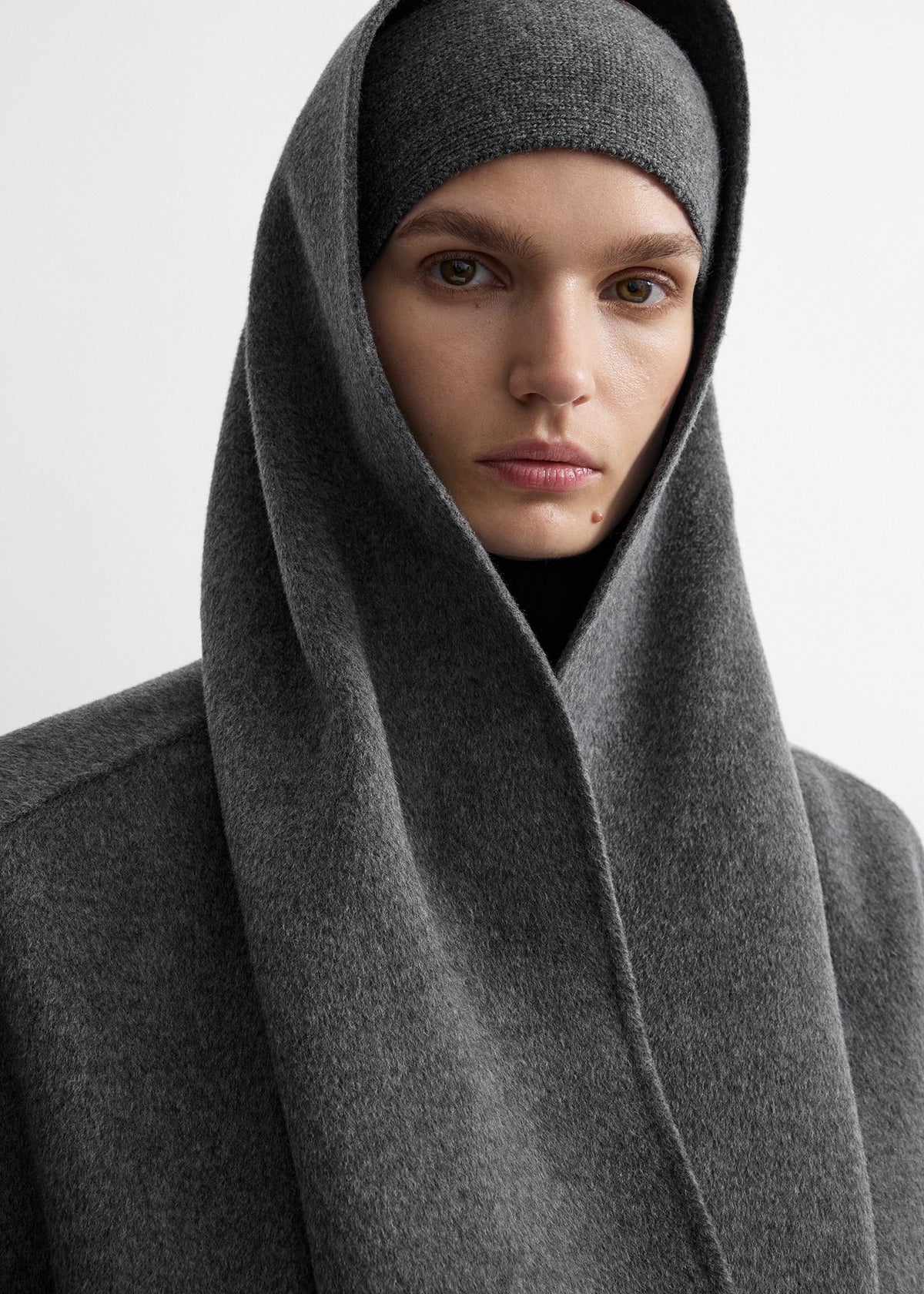 Cashmere headband grey melange