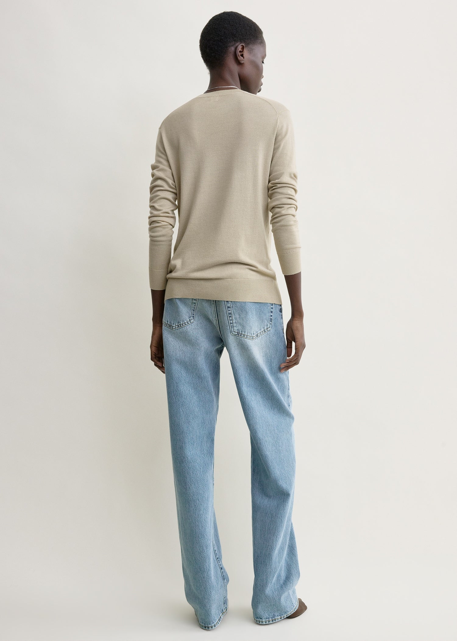 Fine crew knit fawn