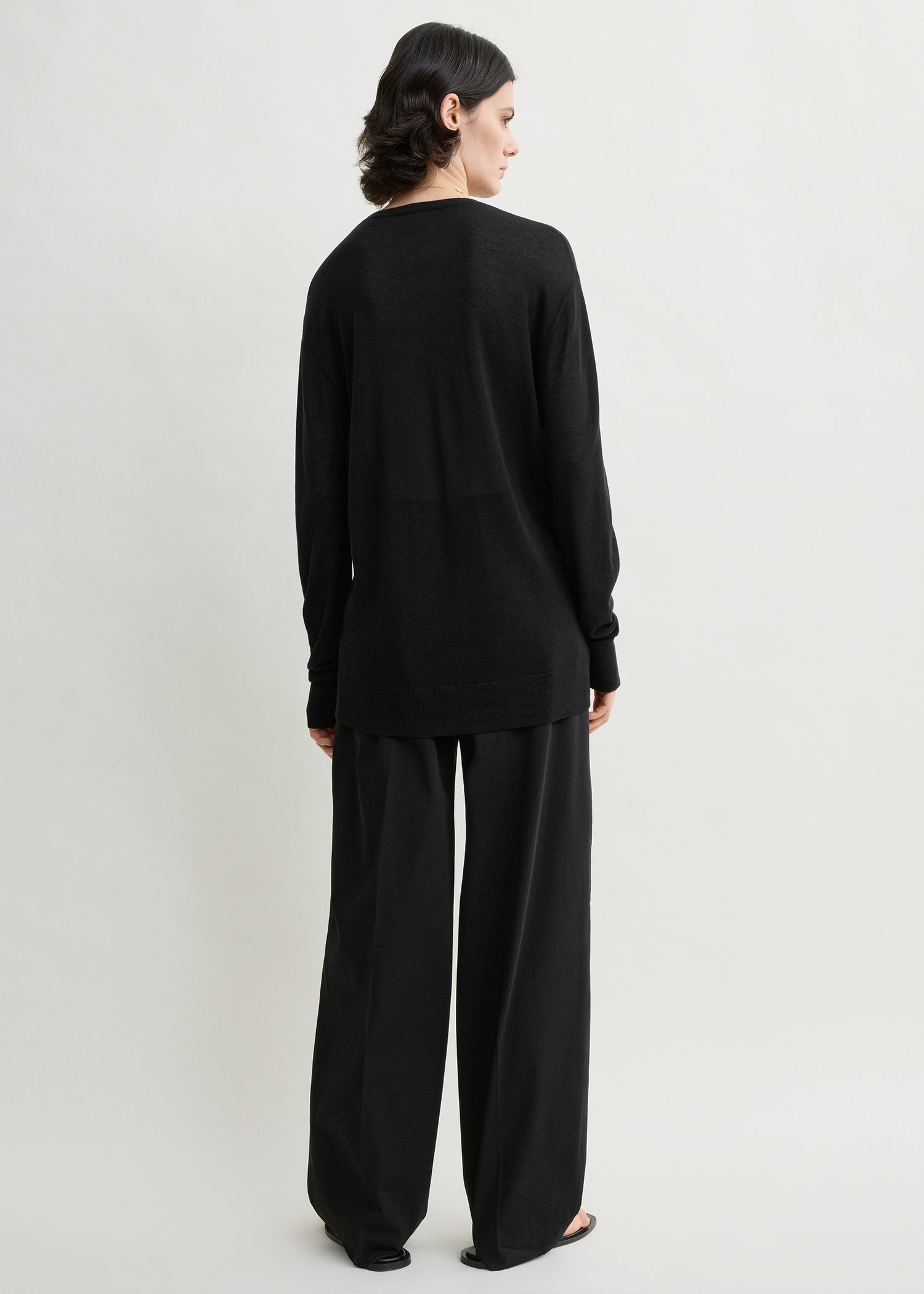 Long-sleeve tee knit black – TOTEME