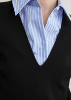 Compact knit v-neck black