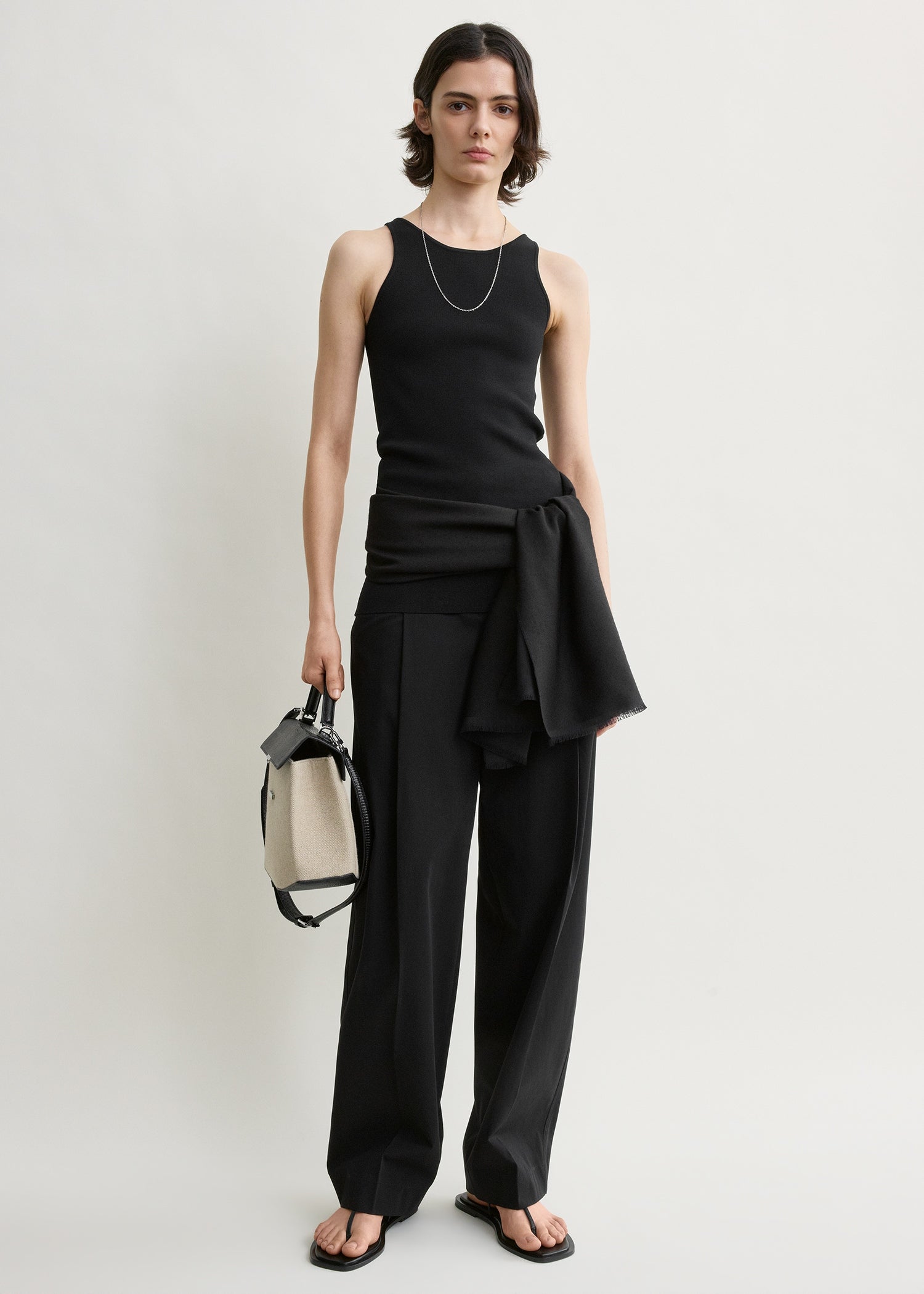 Classic compact knit tank black