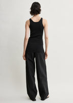 Classic compact knit tank black