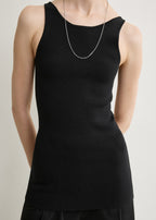 Classic compact knit tank black