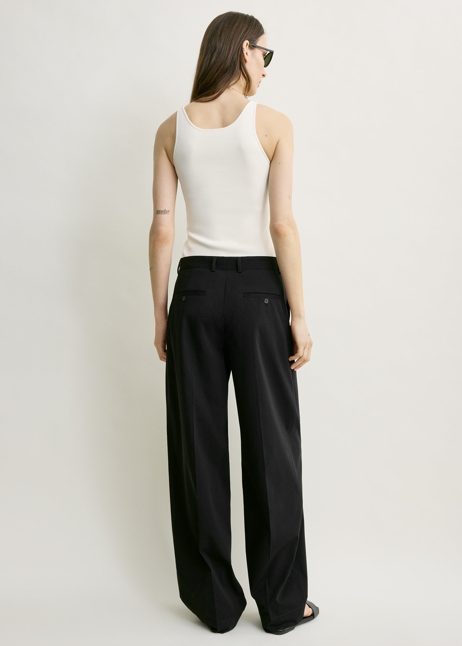 Classic compact knit tank white