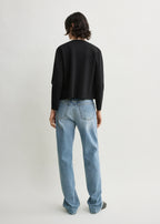 Classic compact knit cardigan black