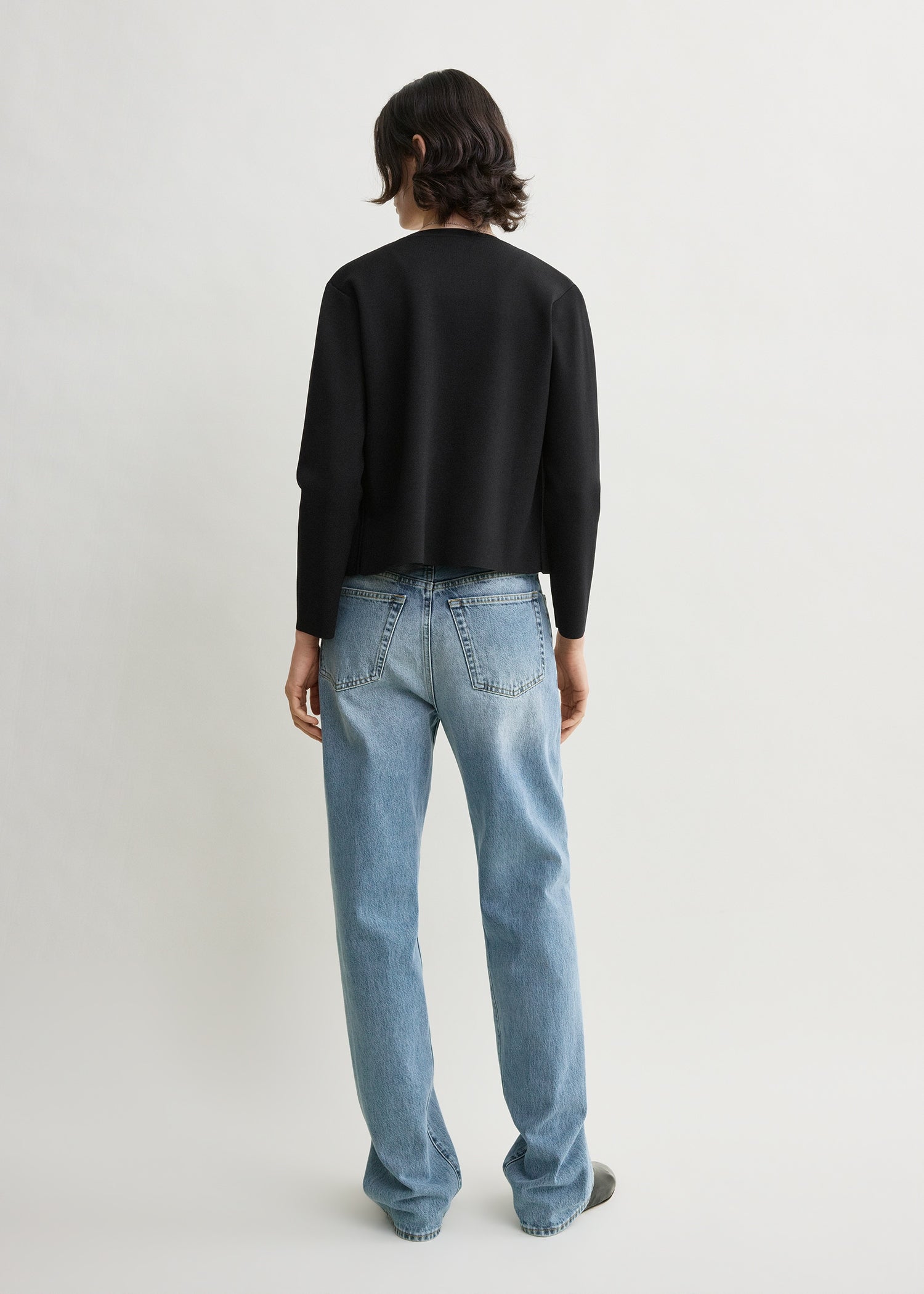 Classic compact knit cardigan black