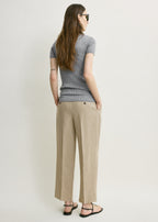 Ribbed cashmere silk polo grey melange