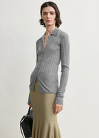 Slim ribbed shirt grey melange