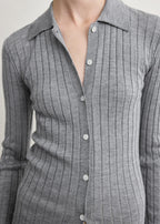 Slim ribbed shirt grey melange