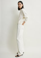 Oversized crew knit macadamia