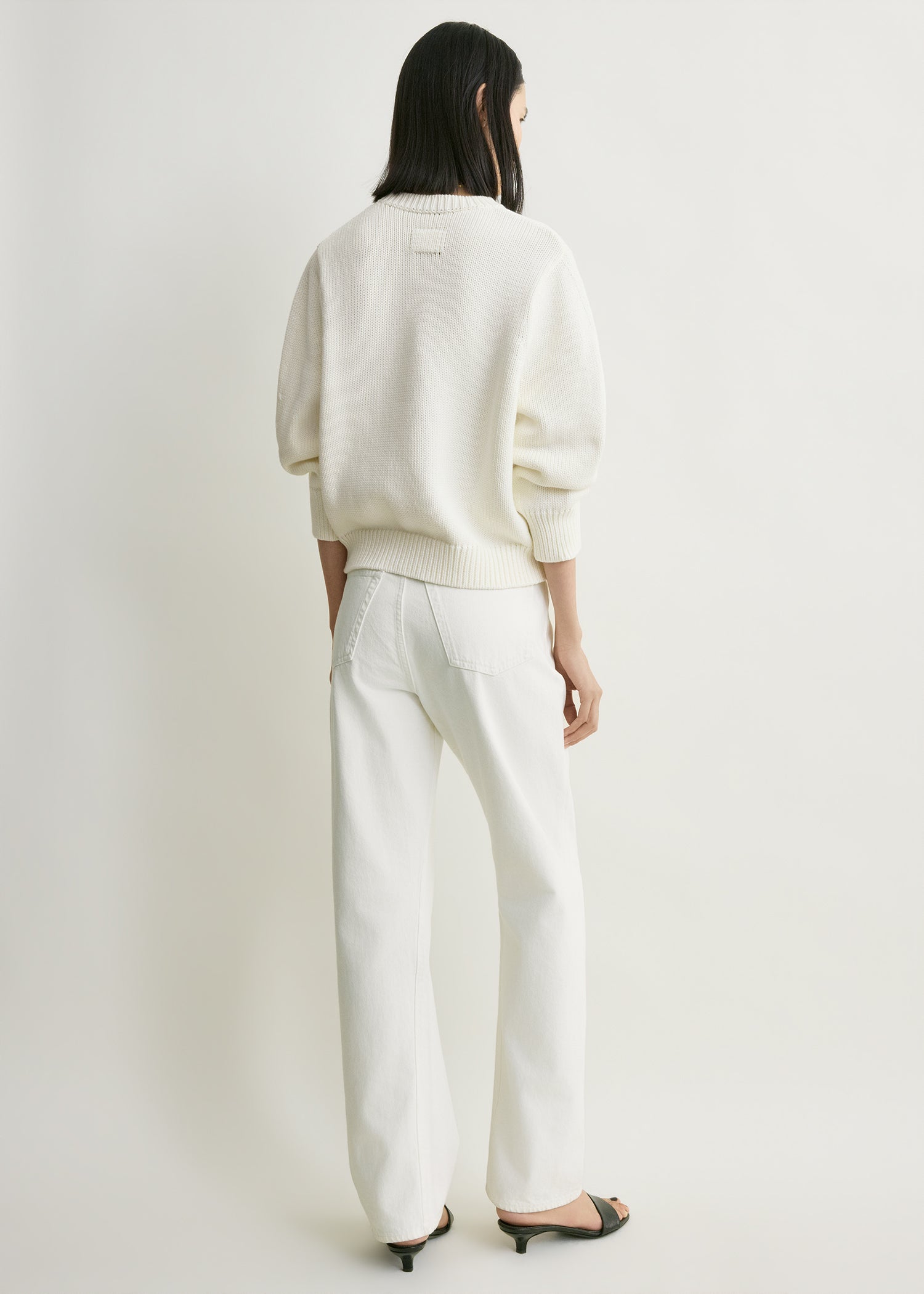 Oversized crew knit macadamia