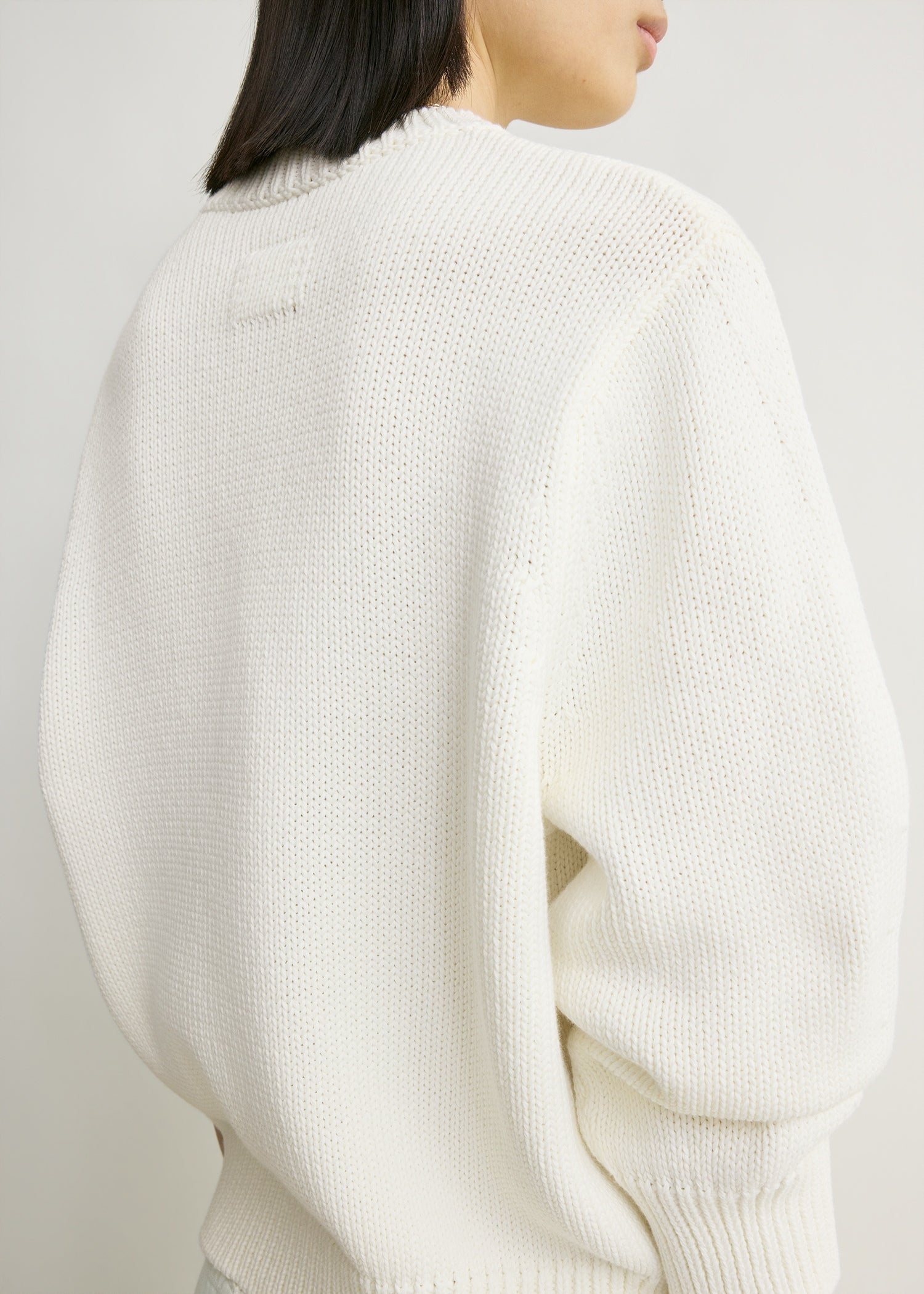Oversized crew knit macadamia