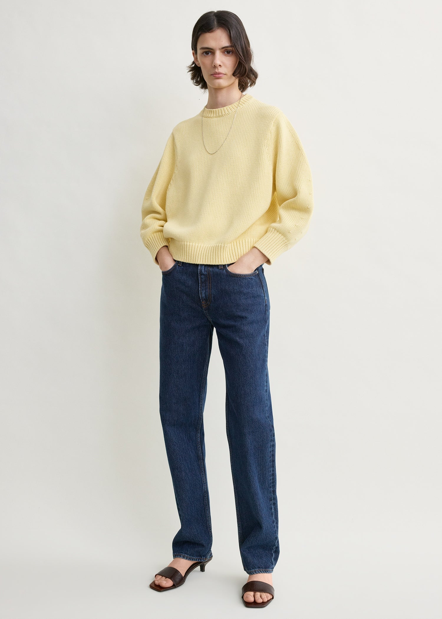 Oversized crew knit buttercup