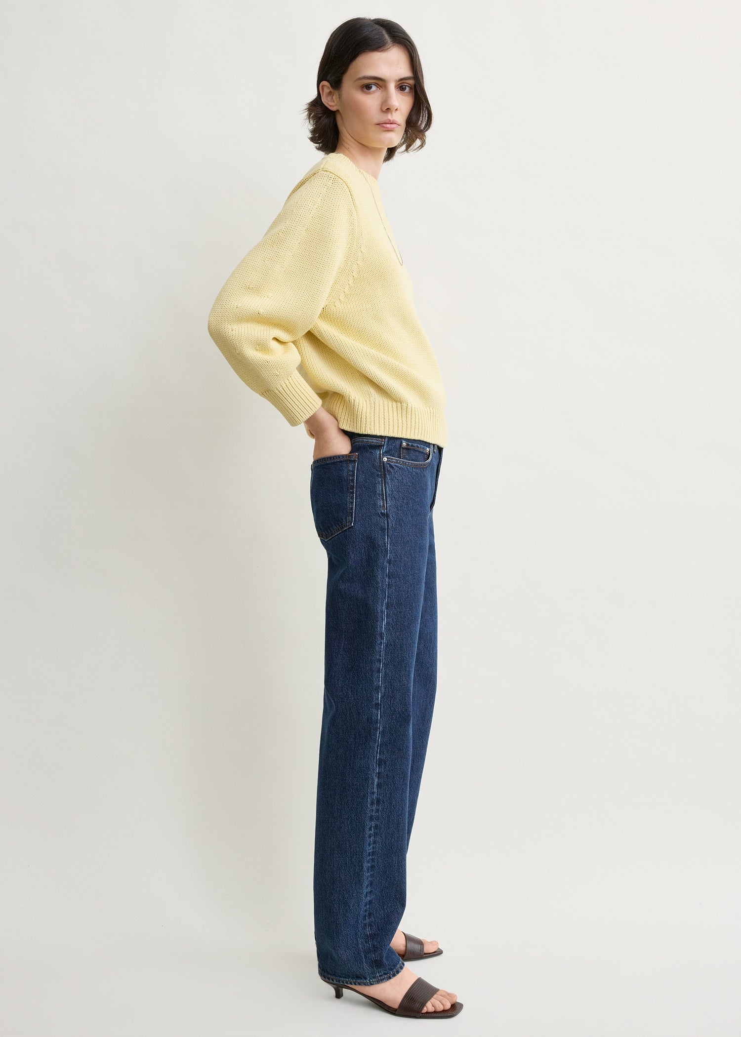 Oversized crew knit buttercup