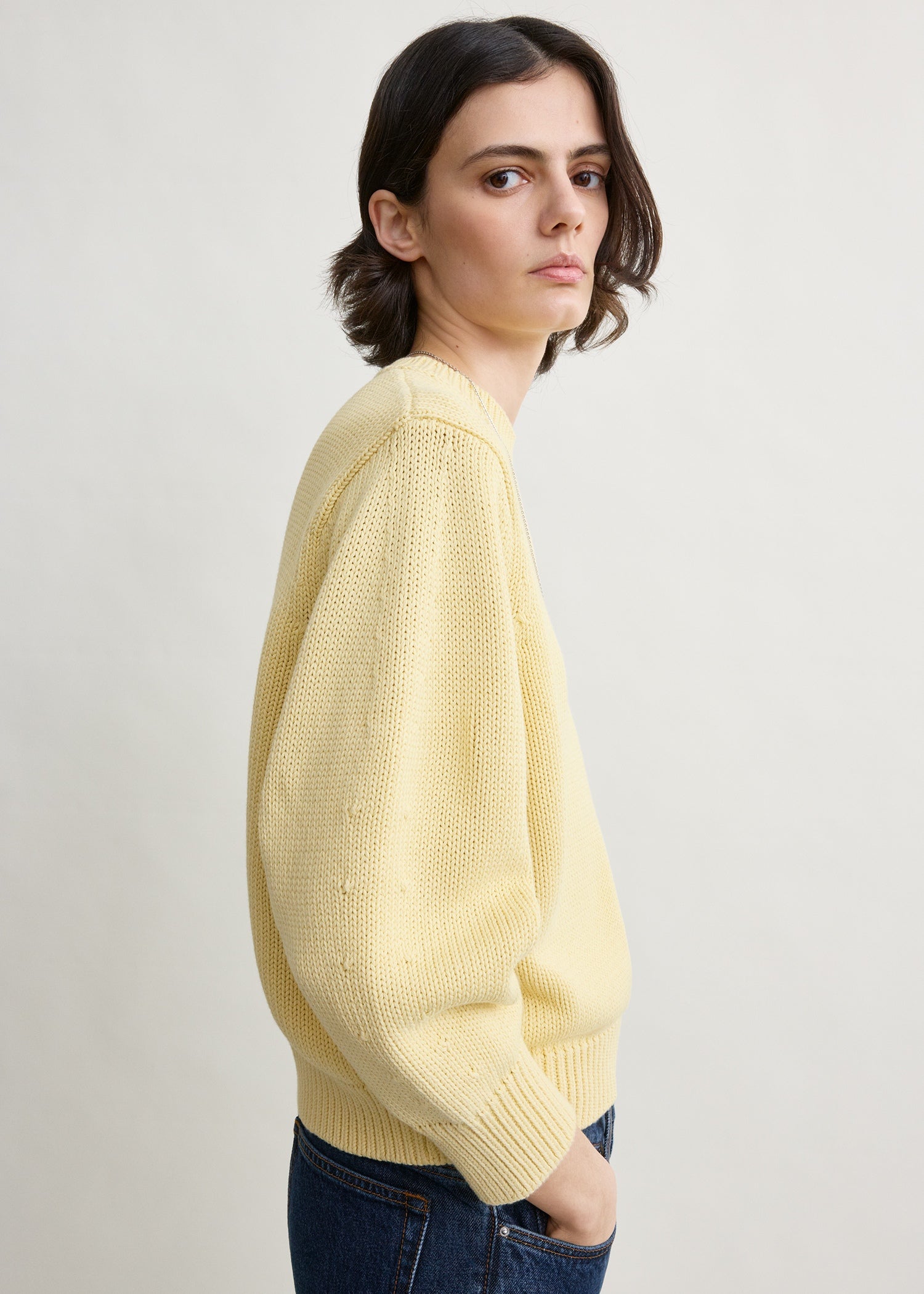 Oversized crew knit buttercup