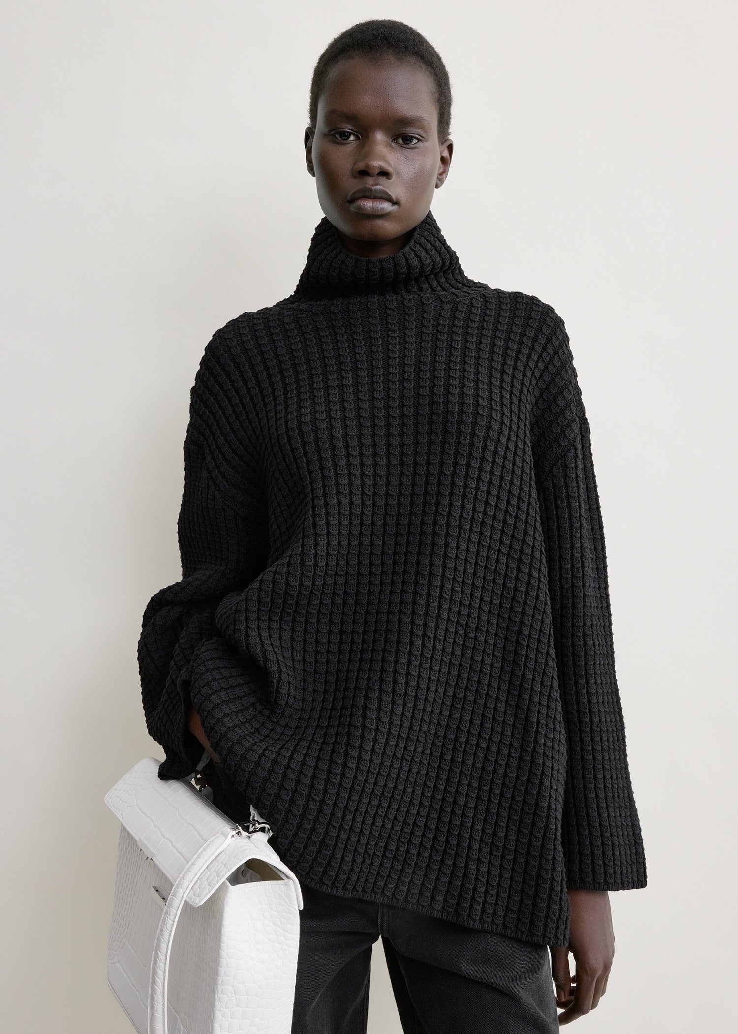 Whipstitch knit black