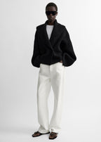 Shawl-lapel cardigan black