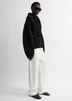Shawl-lapel cardigan black