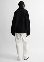 Shawl-lapel cardigan black