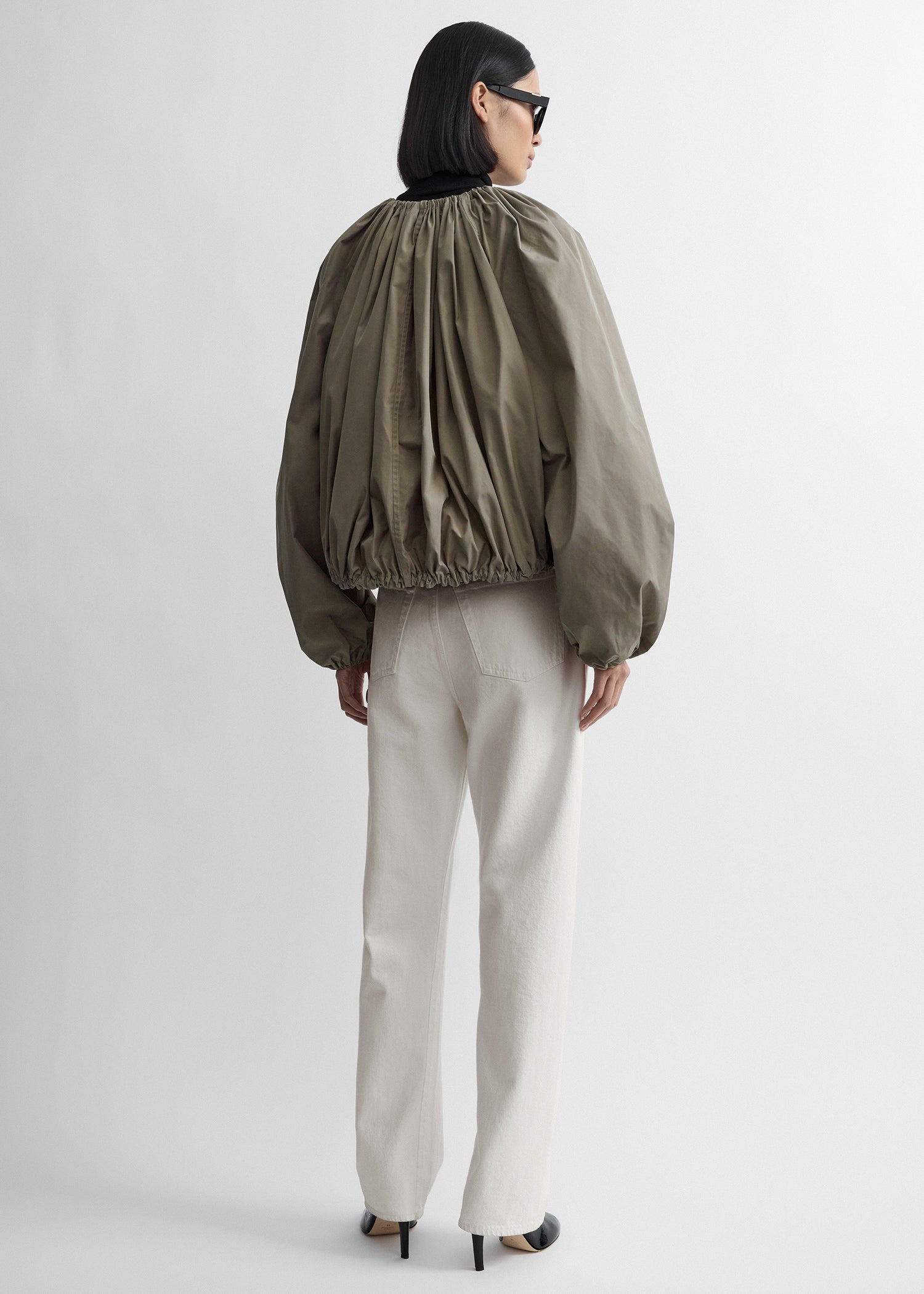 Gathered parachute coat rock