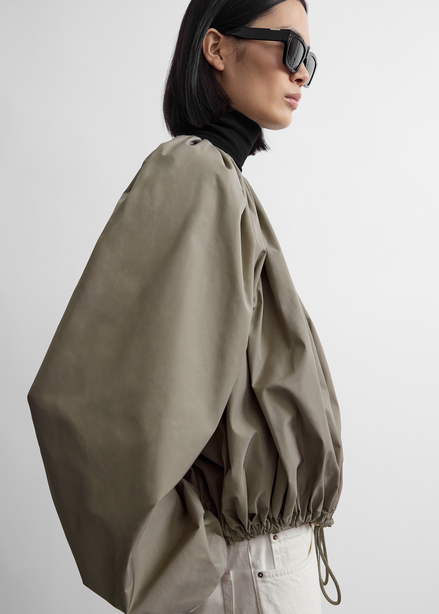 Gathered parachute coat rock
