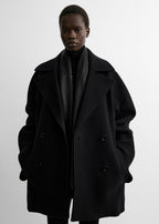 Rounded peacoat black petite